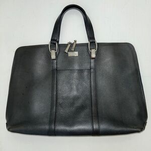 Rare Vintage Escada Black Pebbled Leather Tote, Business Bag, or Briefcase